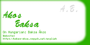 akos baksa business card