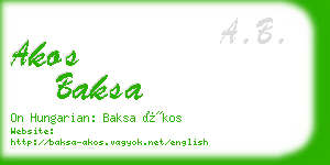 akos baksa business card